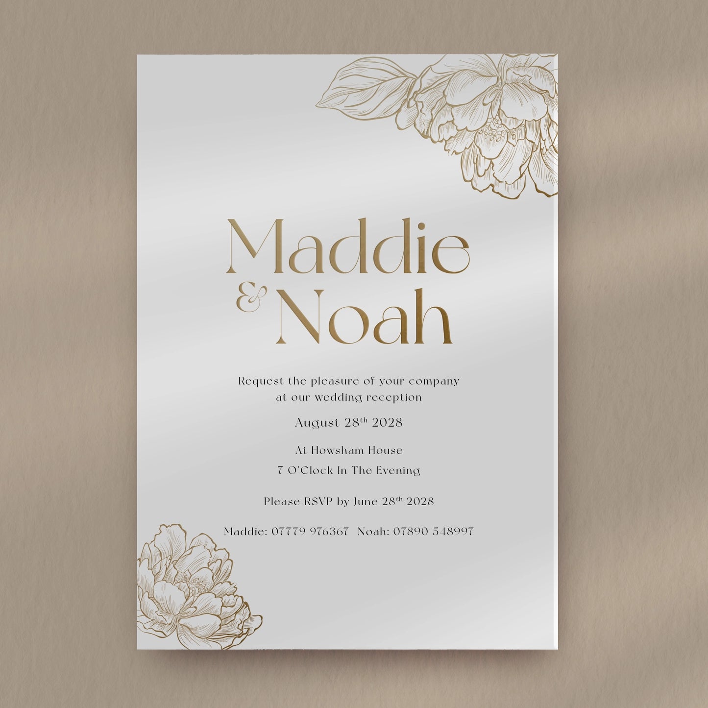Evening Invitation Sample  Ivy and Gold Wedding Stationery Maddie  