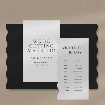 Scallop Envelope Sample  Ivy and Gold Wedding Stationery Mila  
