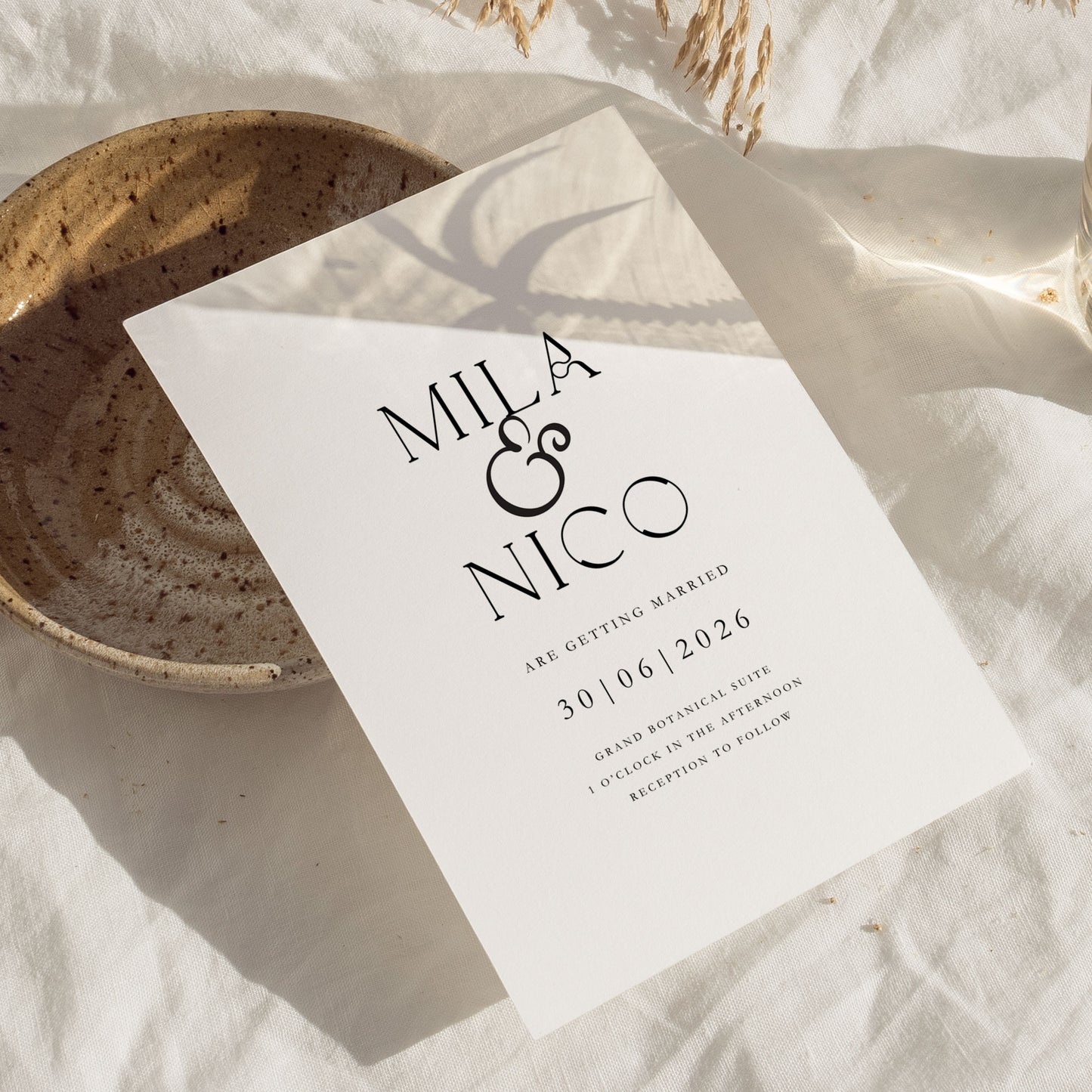 Mila Black & White Wedding Invitations
