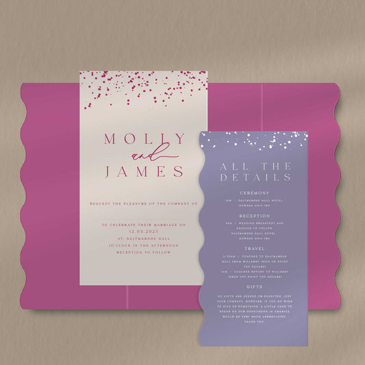 Molly Scallop Envelope Invite  Ivy and Gold Wedding Stationery   