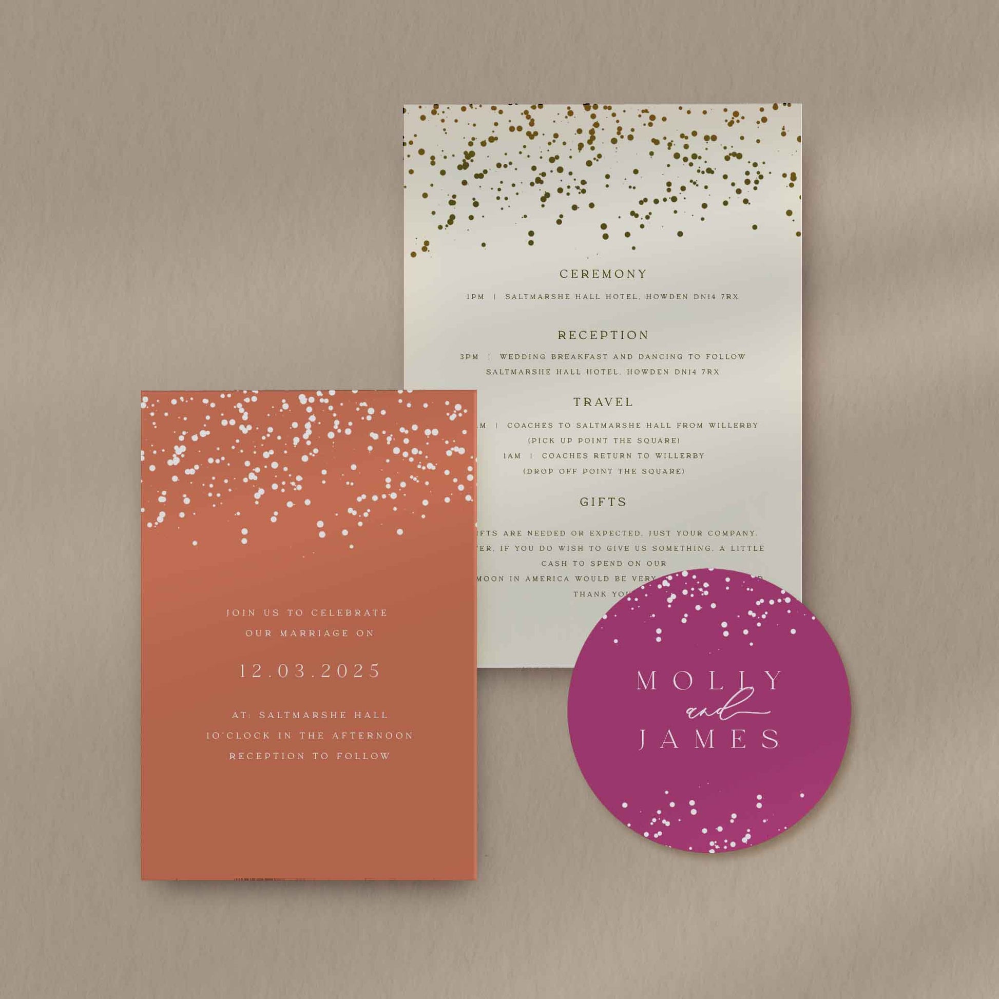 Scallop Envelope Sample  Ivy and Gold Wedding Stationery Molly  