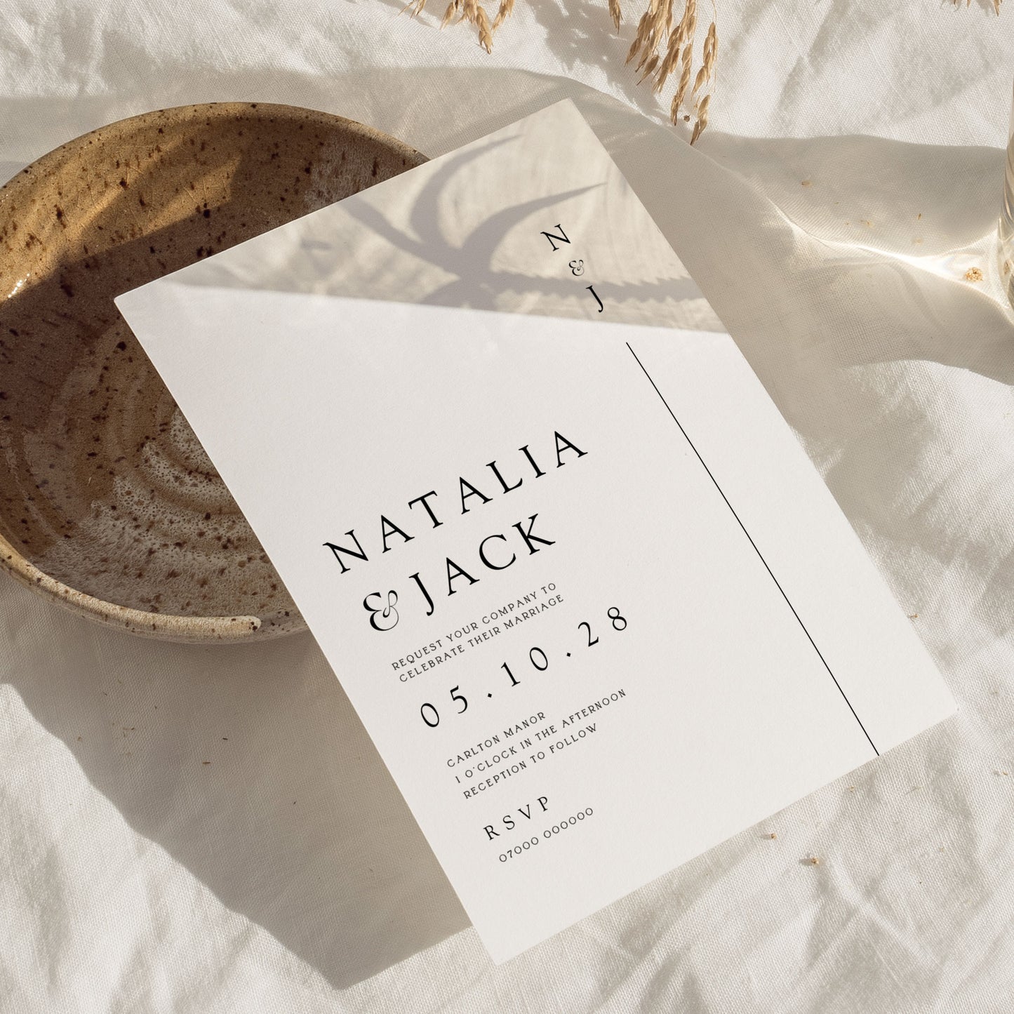 Natalia Minimalist Wedding Invitation