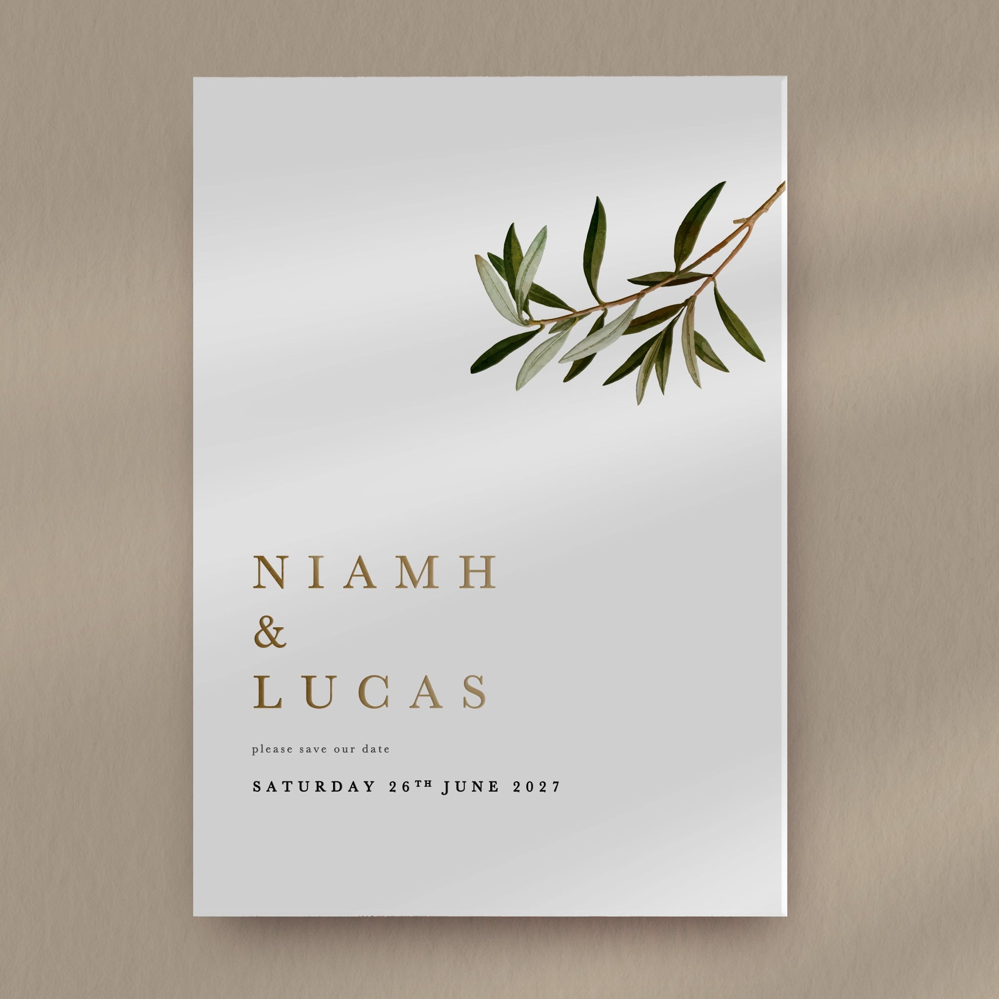 Save The Date Sample  Ivy and Gold Wedding Stationery Niamh  
