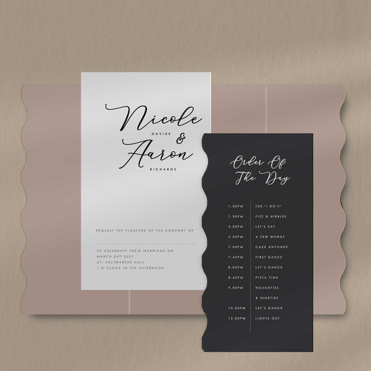 Nicole Scallop Envelope Invite  Ivy and Gold Wedding Stationery   