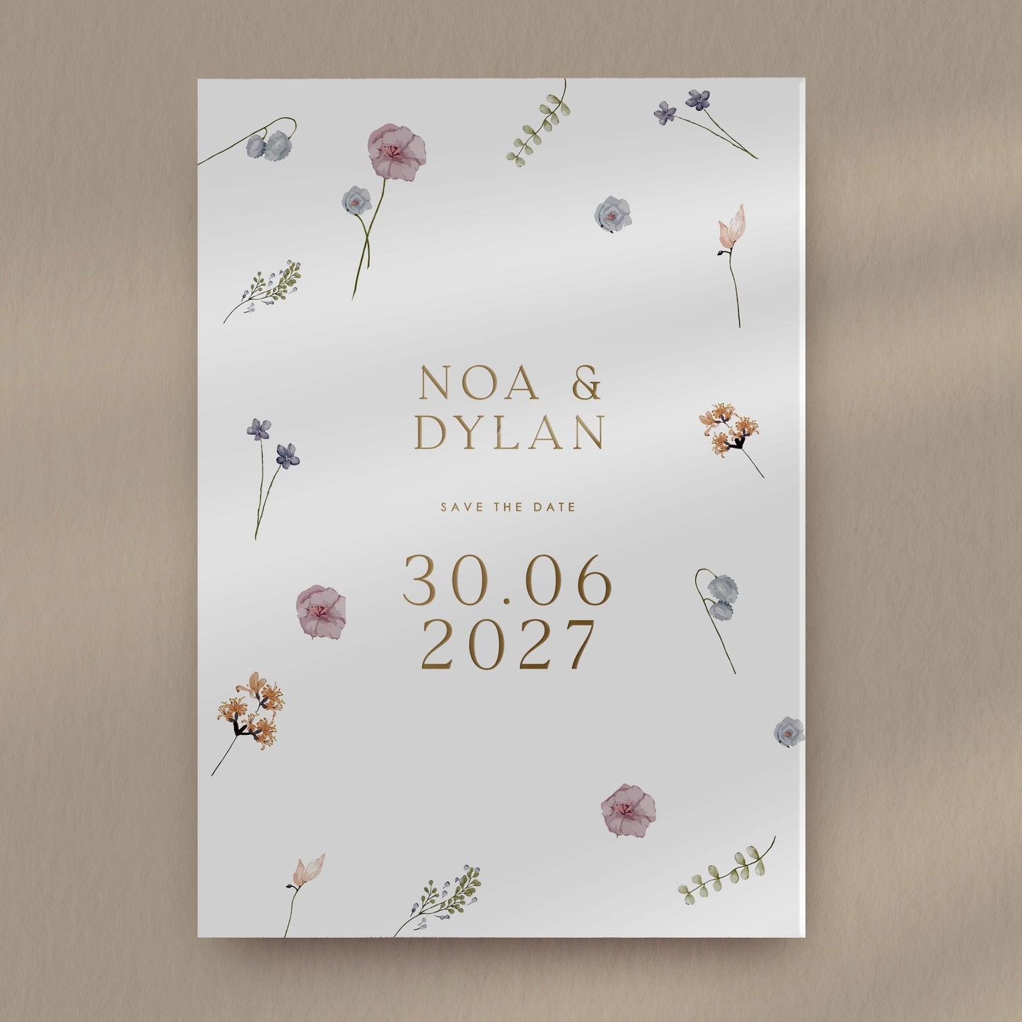 Save The Date Sample  Ivy and Gold Wedding Stationery Noa  
