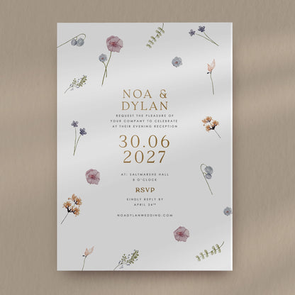 Evening Invitation Sample  Ivy and Gold Wedding Stationery Noa  