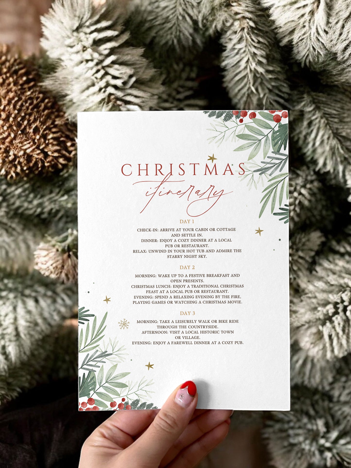 Winter Greenery Christmas Itinerary
