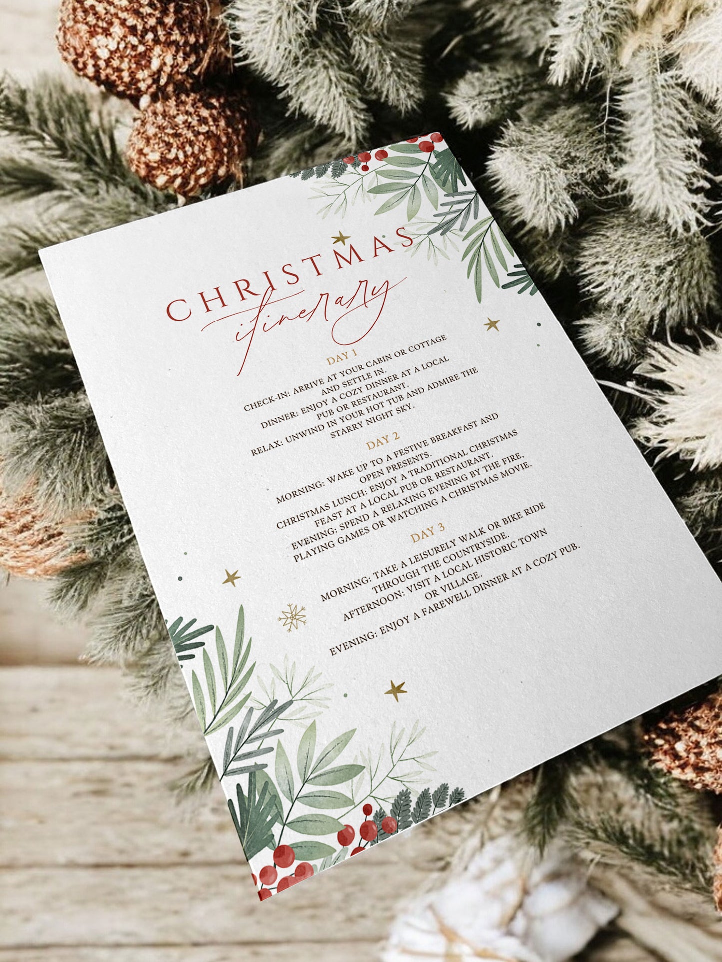 Winter Greenery Christmas Itinerary