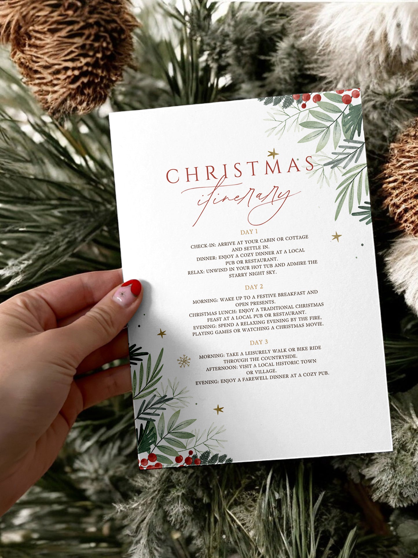Winter Greenery Christmas Itinerary