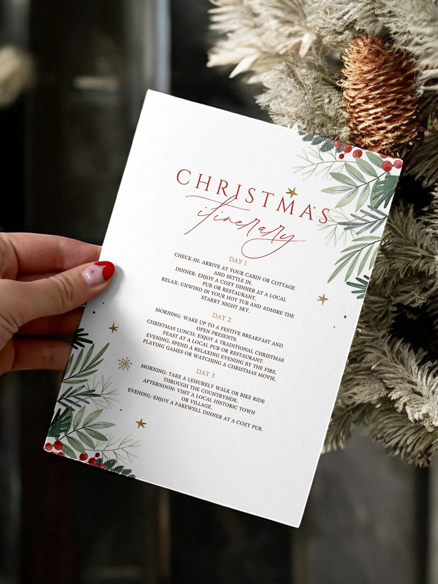 Winter Greenery Christmas Itinerary