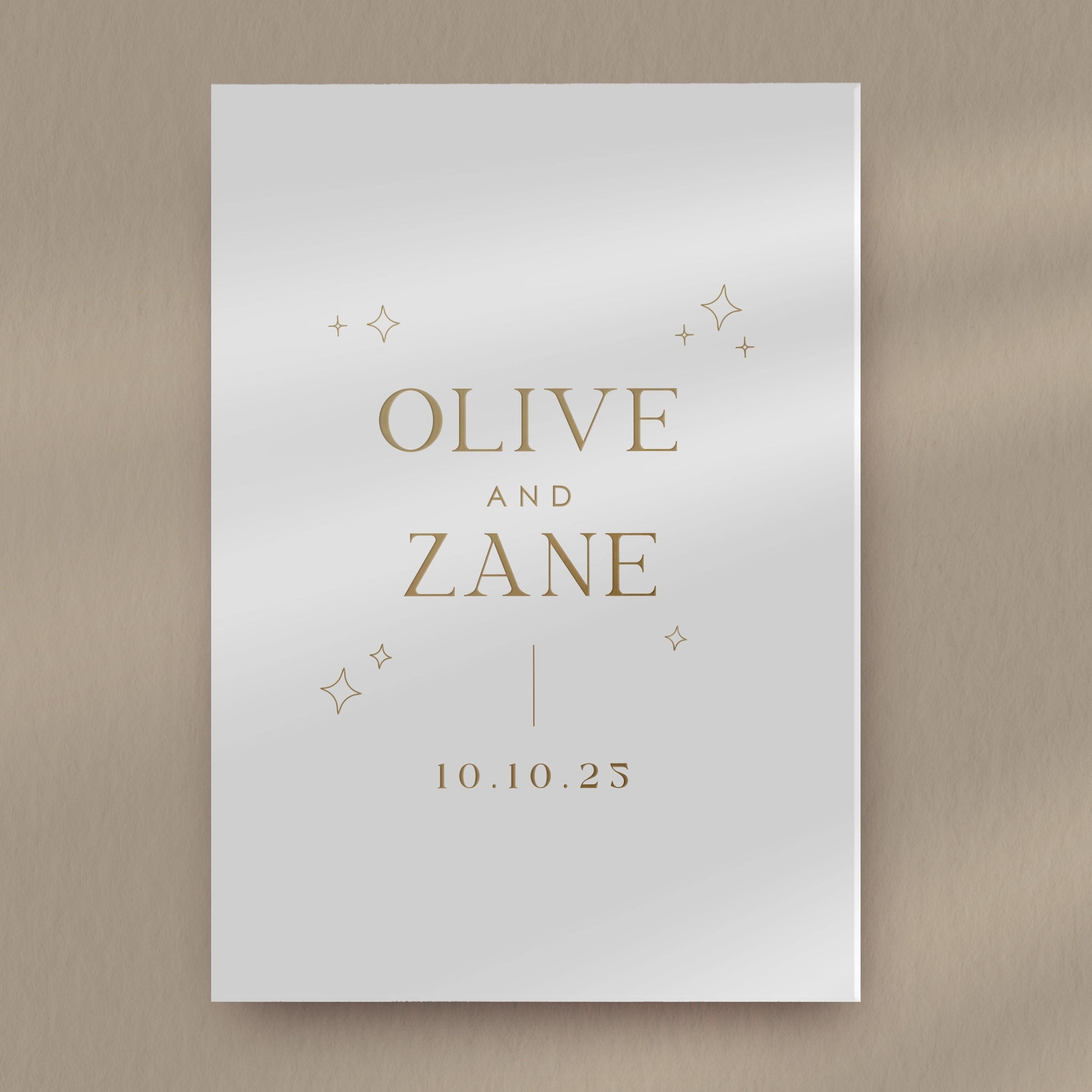 Save The Date Sample  Ivy and Gold Wedding Stationery Olive  