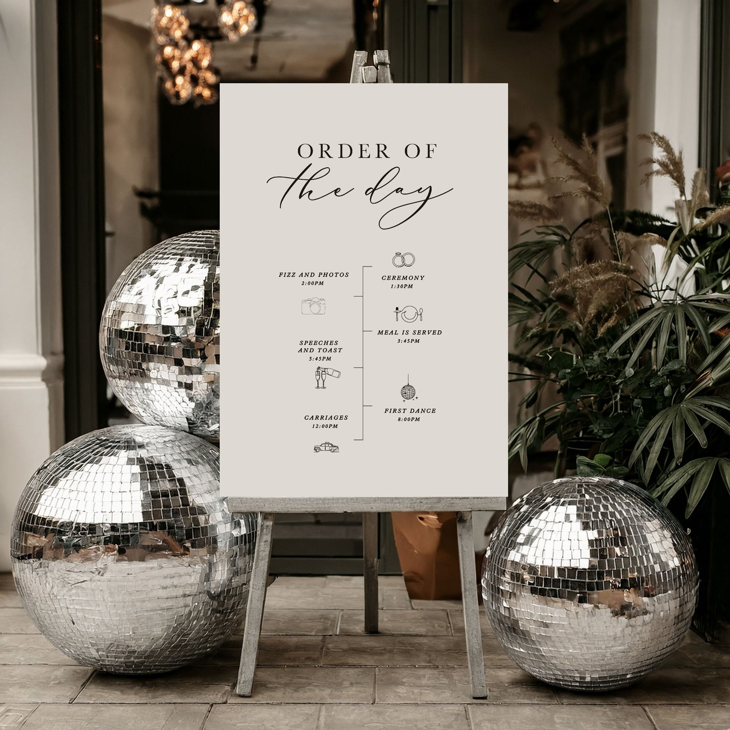 Order Of The Day Sign - Ivy and Gold Wedding Stationery