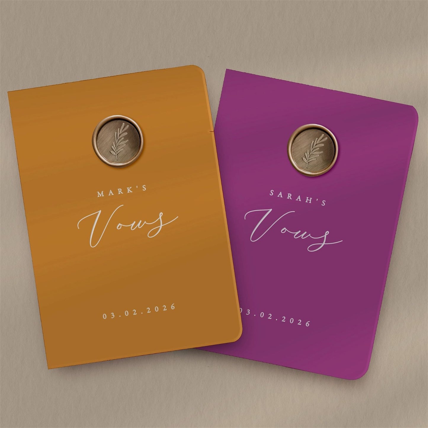Personalised Vows Books - Ivy and Gold Wedding Stationery