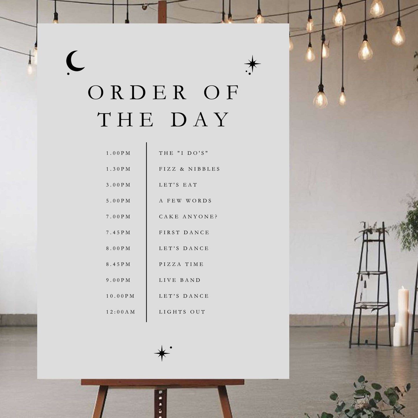 Order Of The Day Sign - Ivy and Gold Wedding Stationery