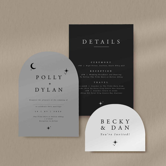 Polly Invitation Set  Ivy and Gold Wedding Stationery   
