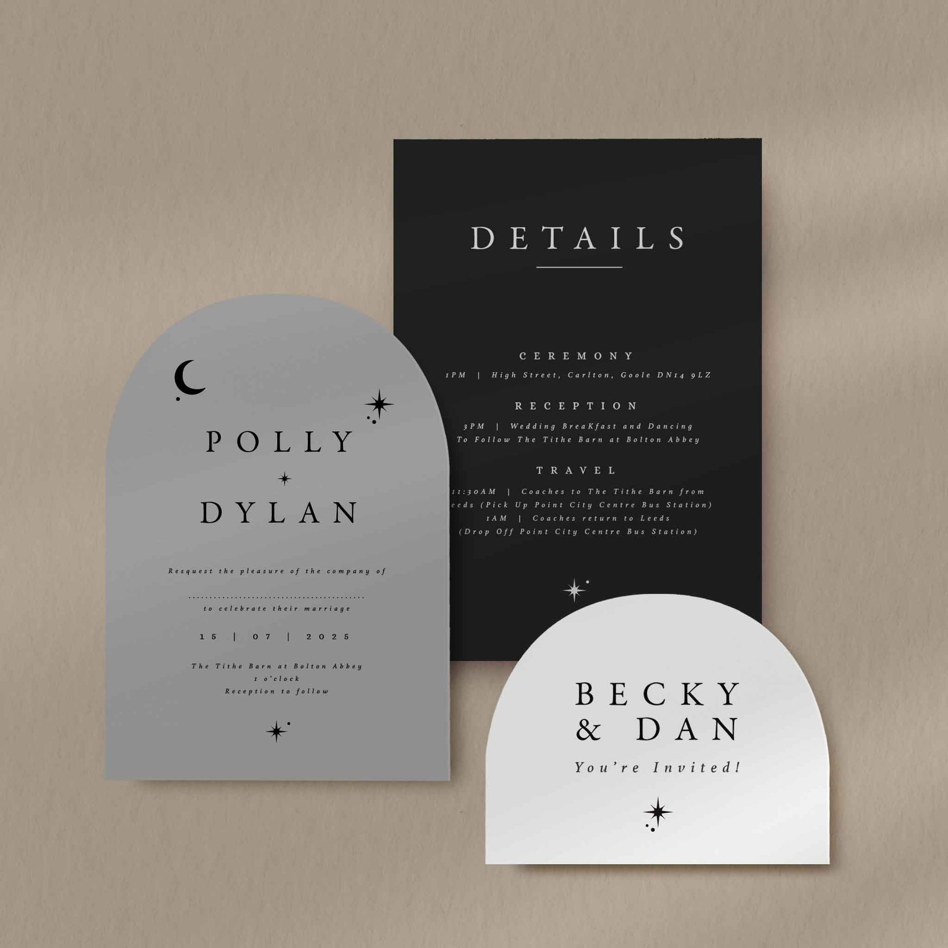 Invitation Set Sample  Ivy and Gold Wedding Stationery Polly  