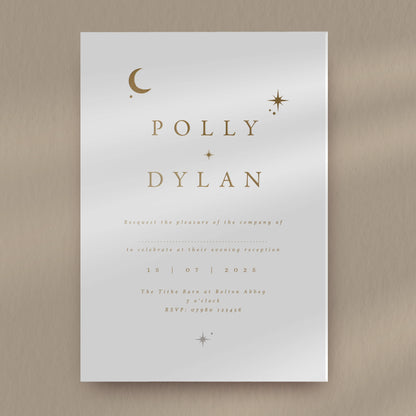 Evening Invitation Sample  Ivy and Gold Wedding Stationery Polly  