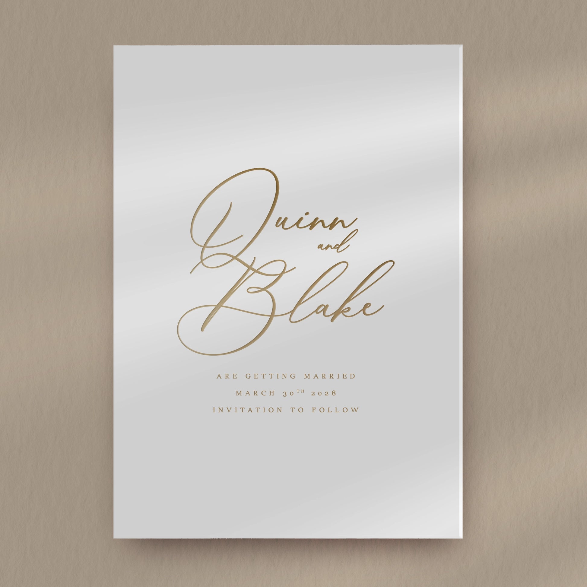 Save The Date Sample  Ivy and Gold Wedding Stationery Quinn  