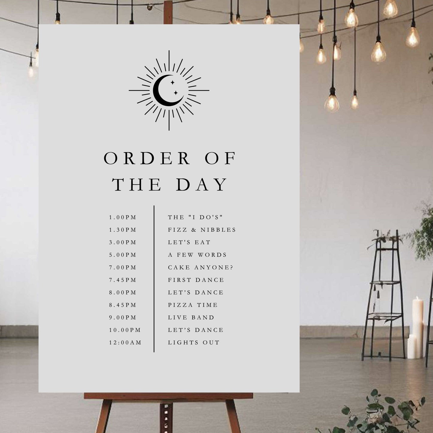 Order Of The Day Sign - Ivy and Gold Wedding Stationery