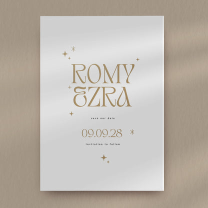 Save The Date Sample  Ivy and Gold Wedding Stationery Romy  