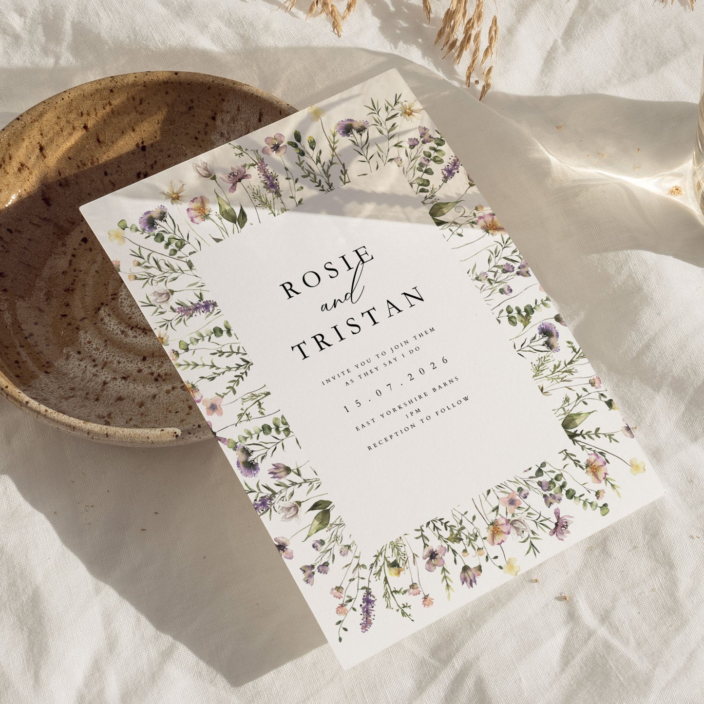 Rosie Botanical Garland Wedding Invitations