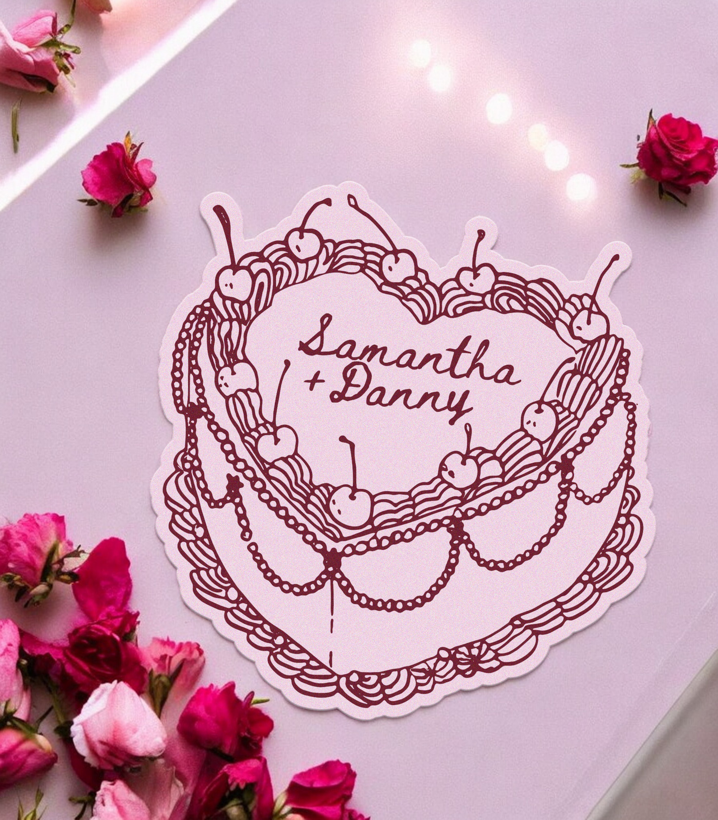 Samantha | Wedding Cake Invitation - Ivy and Gold Wedding Stationery