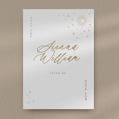 Save The Date Sample  Ivy and Gold Wedding Stationery Sienna  