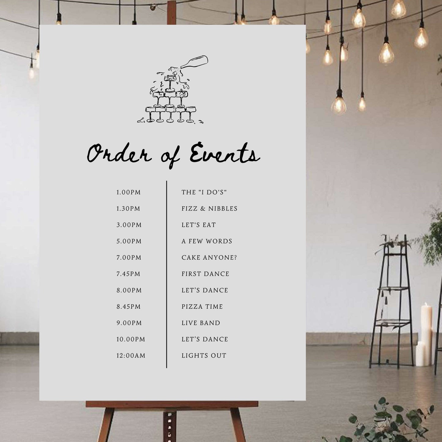 Order Of The Day Sign - Ivy and Gold Wedding Stationery