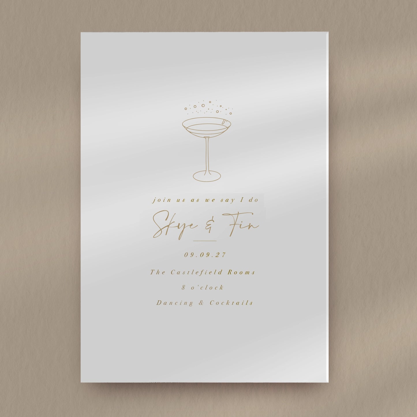 Evening Invitation Sample  Ivy and Gold Wedding Stationery Skye  