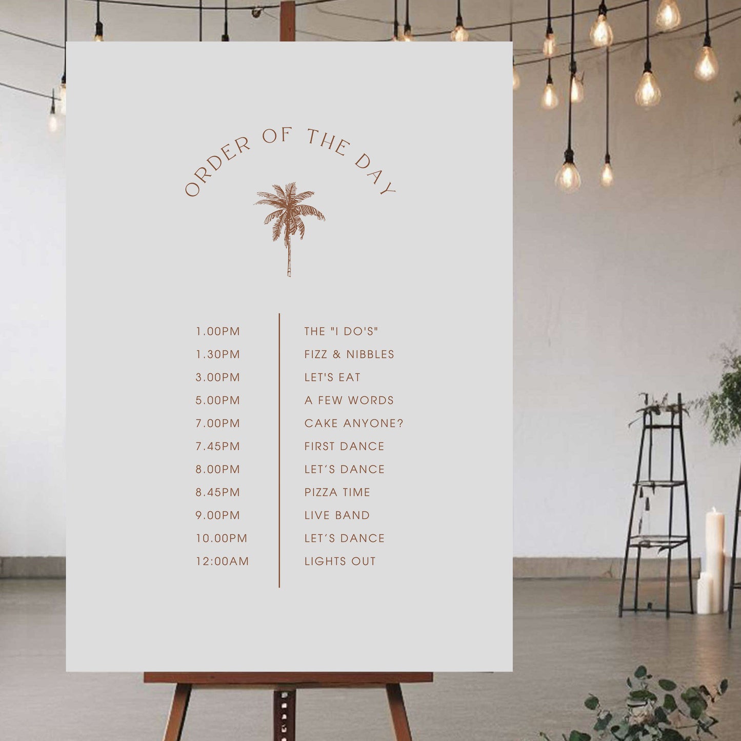Order Of The Day Sign - Ivy and Gold Wedding Stationery