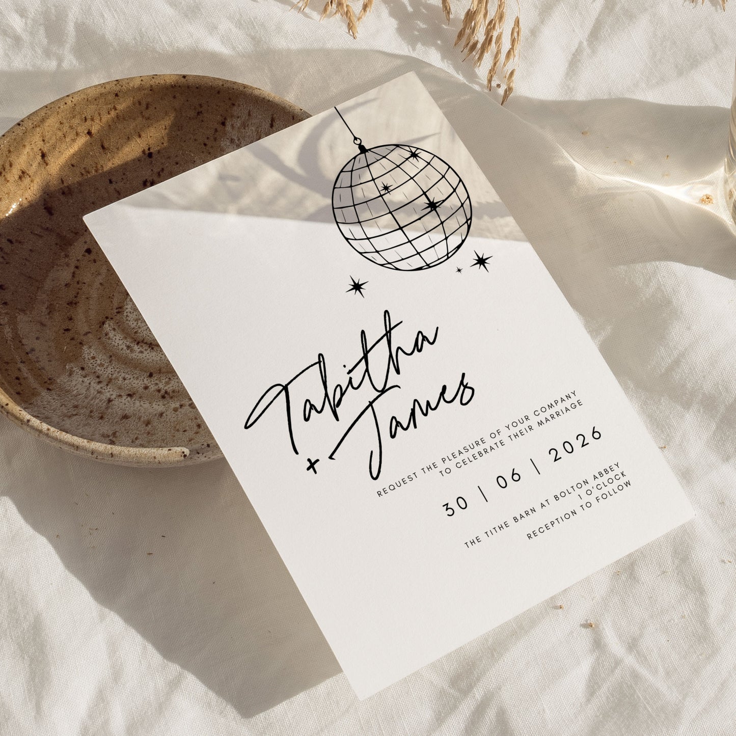 Tabitha Retro Wedding Invitation