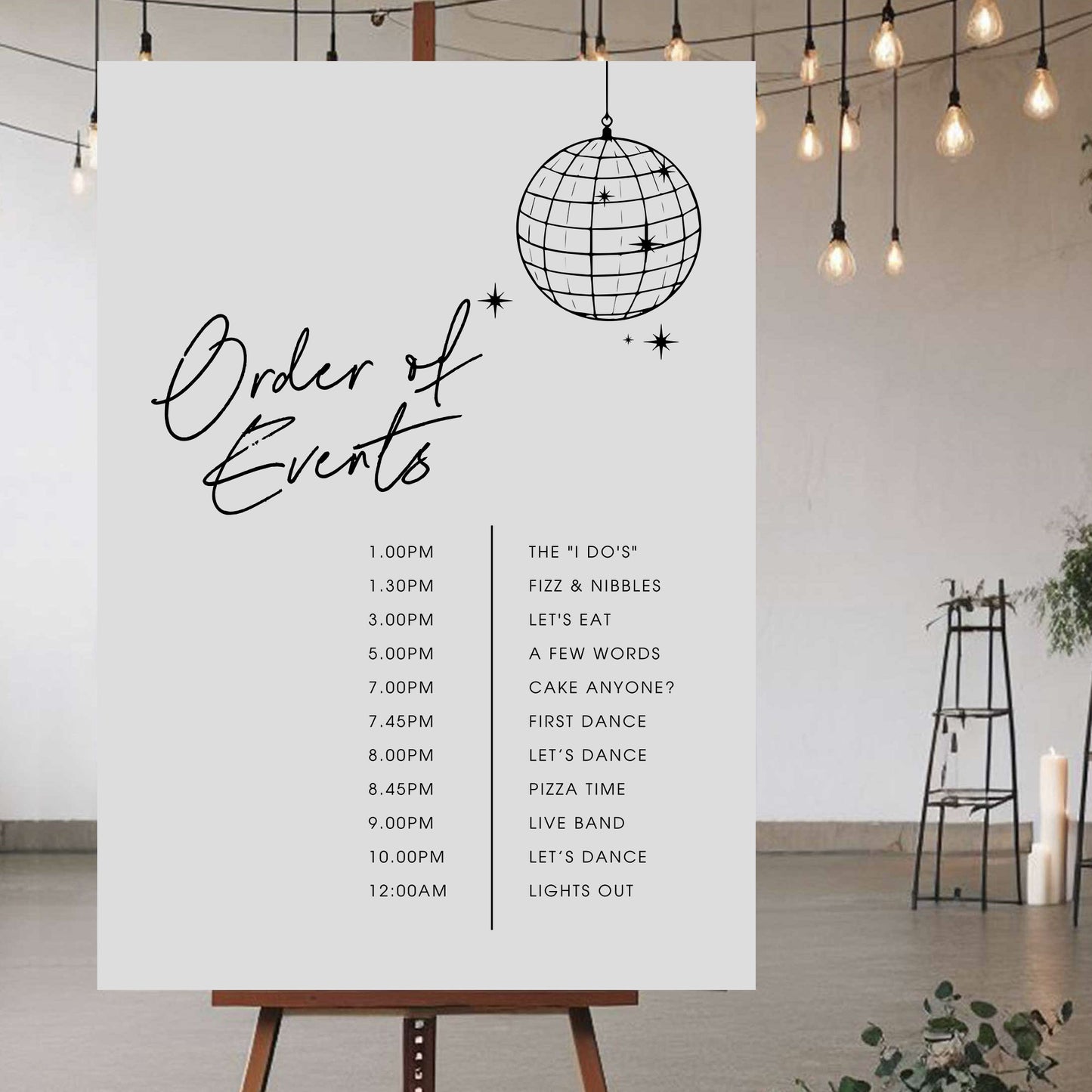 Order Of The Day Sign - Ivy and Gold Wedding Stationery