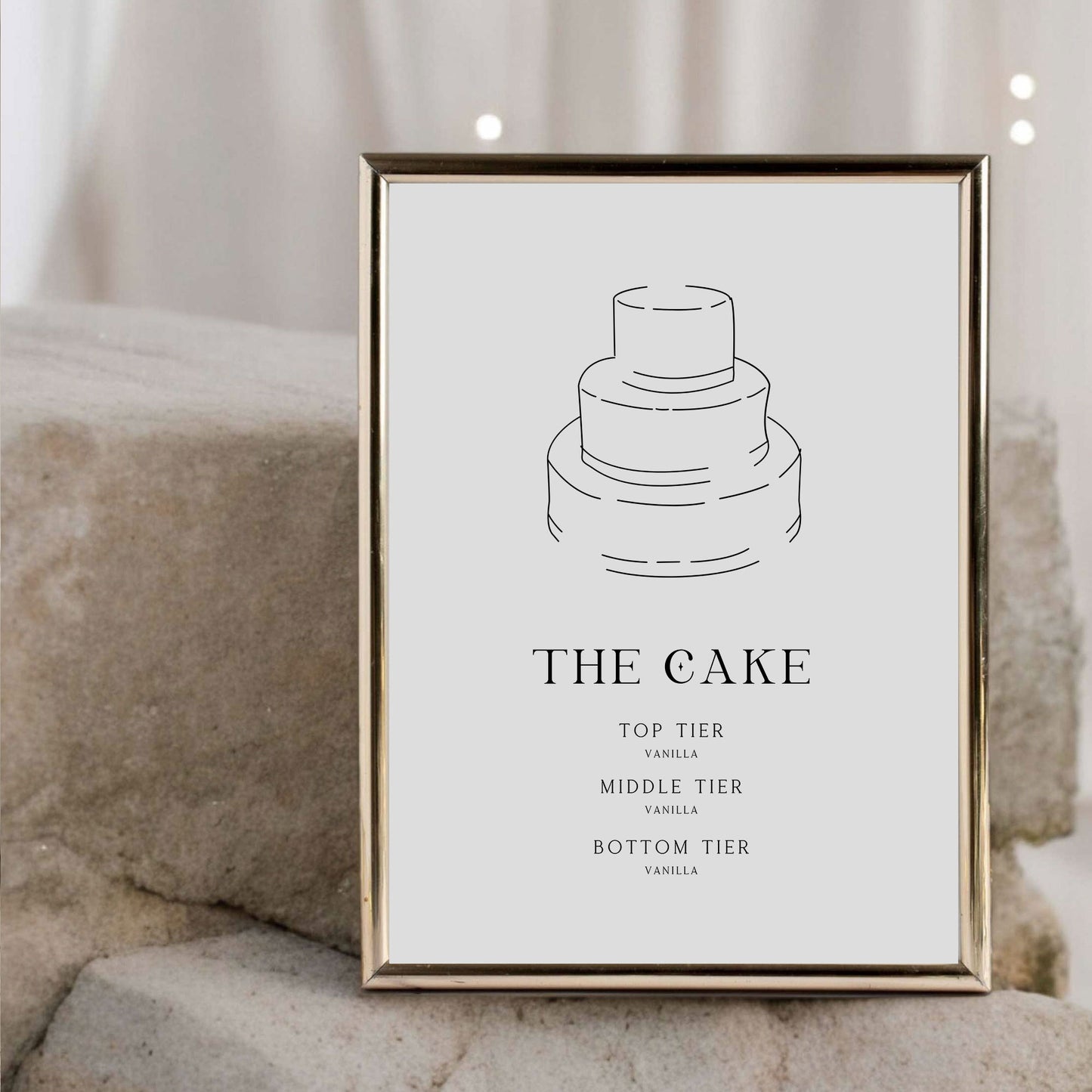 Wedding Cake Sign Digital Template - Ivy and Gold Wedding Stationery