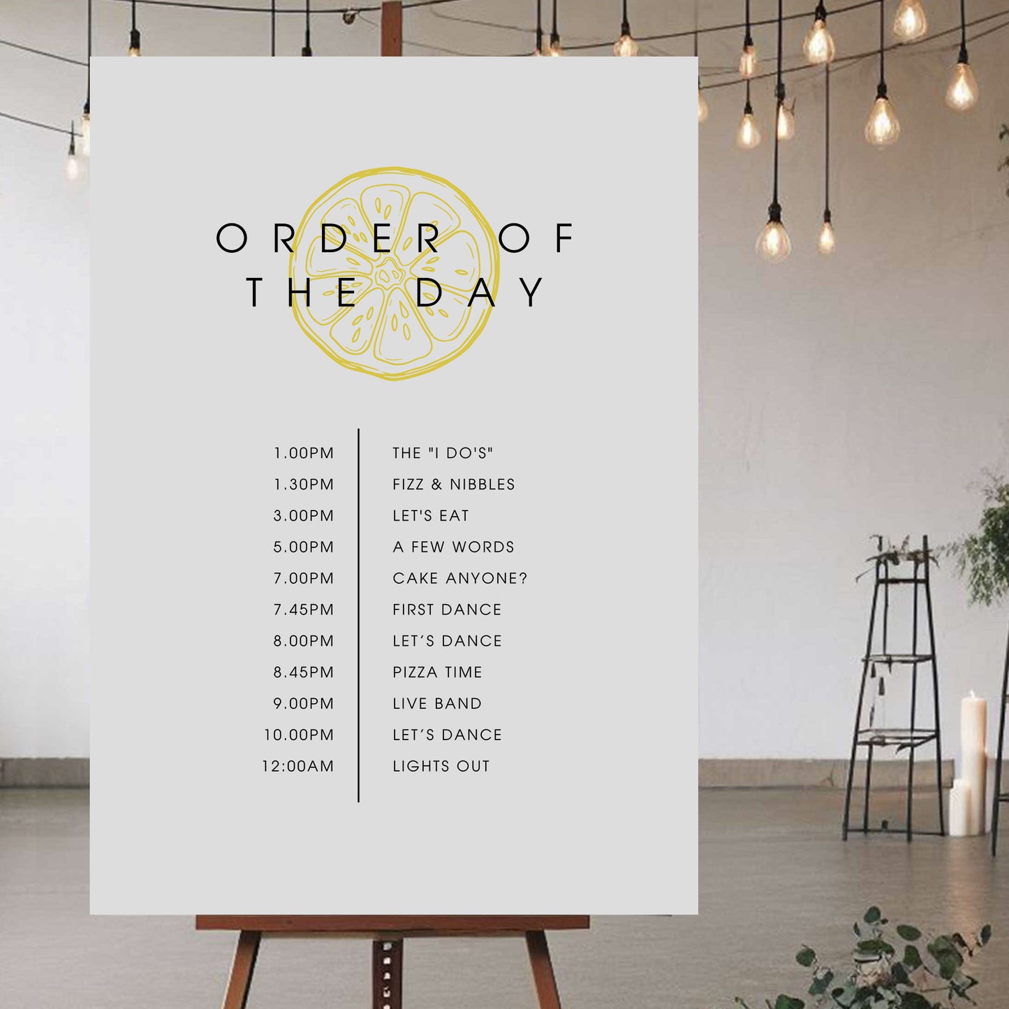 Order Of The Day Sign - Ivy and Gold Wedding Stationery