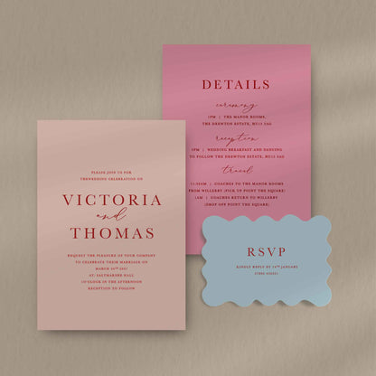 Invitation Set Sample  Ivy and Gold Wedding Stationery Victoria  