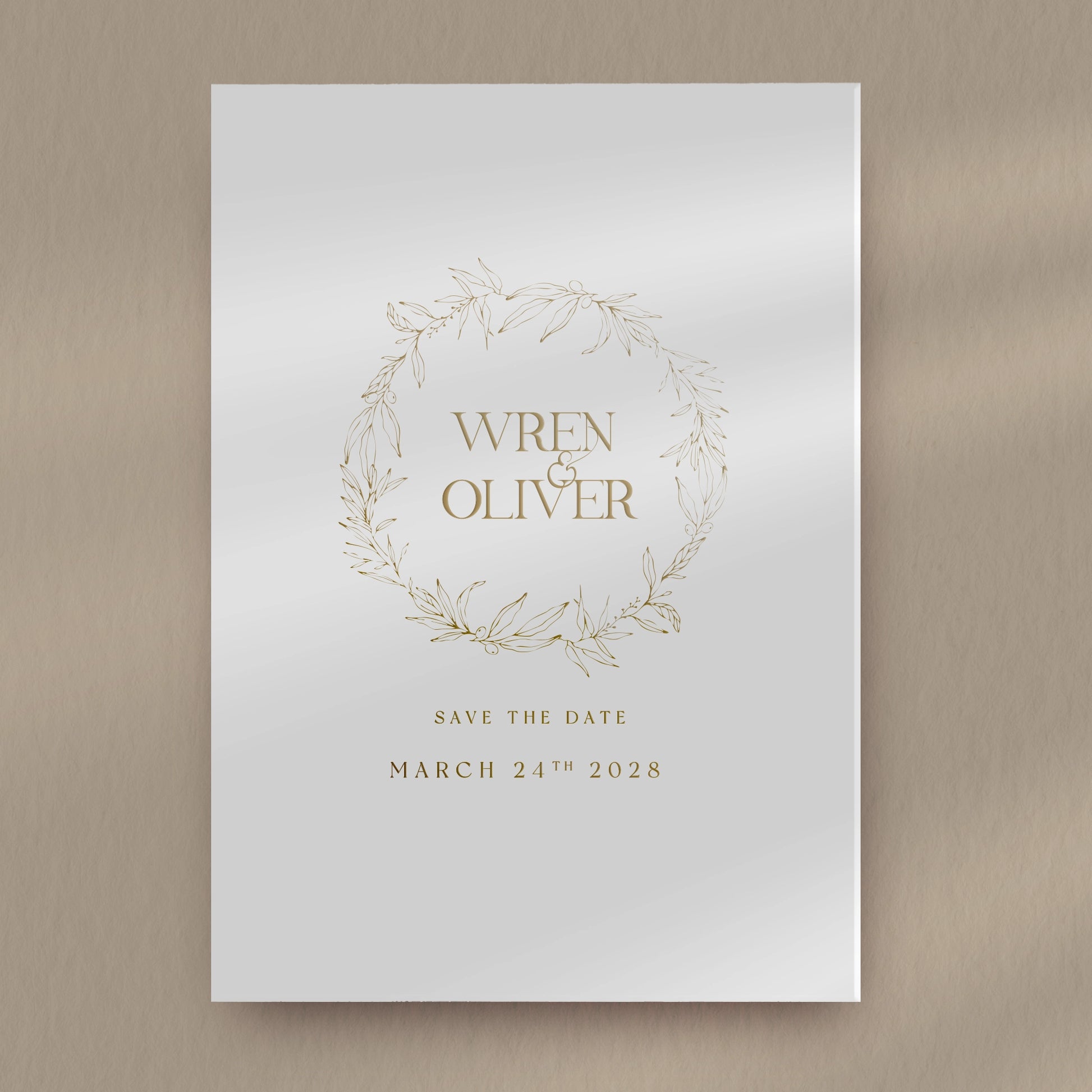 Save The Date Sample  Ivy and Gold Wedding Stationery Wren  