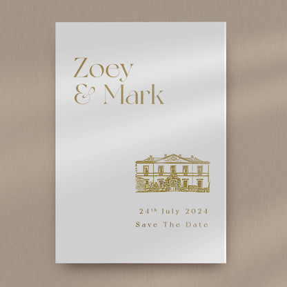 Save The Date Sample  Ivy and Gold Wedding Stationery Zoey  