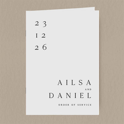 Ailsa Order Of Service - Ivy and Gold Wedding Stationery