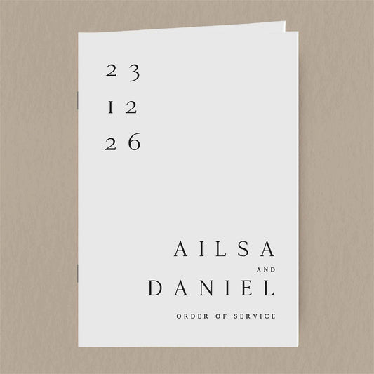 Ailsa Order Of Service - Ivy and Gold Wedding Stationery