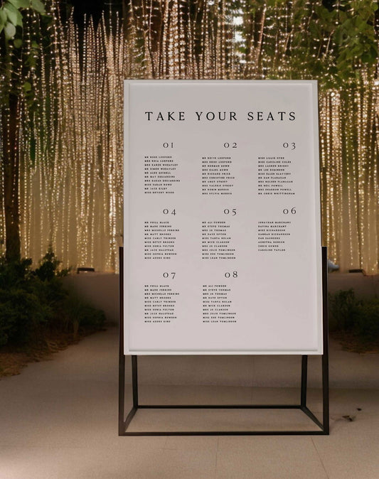 Ailsa | Simple Seating Plan - Ivy and Gold Wedding Stationery