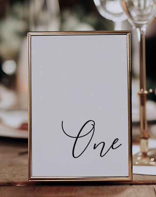 Alex | Minimal Table Number - Ivy and Gold Wedding Stationery