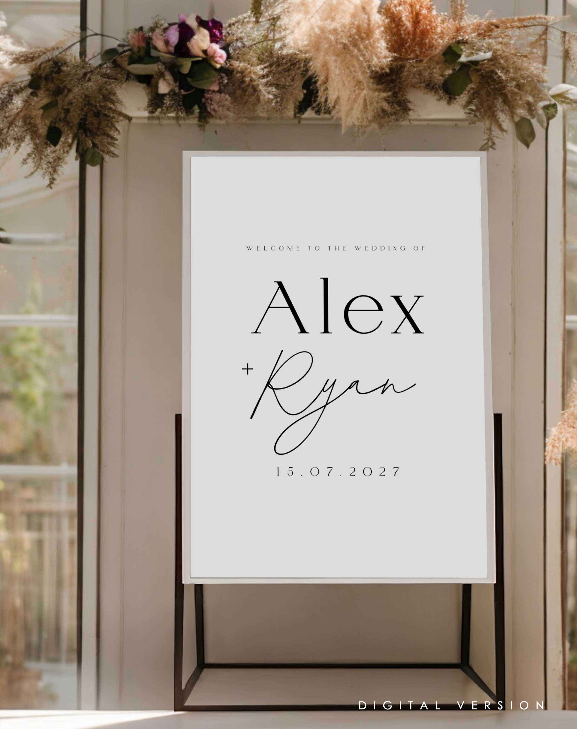 Alex | Minimal Welcome Sign - Ivy and Gold Wedding Stationery