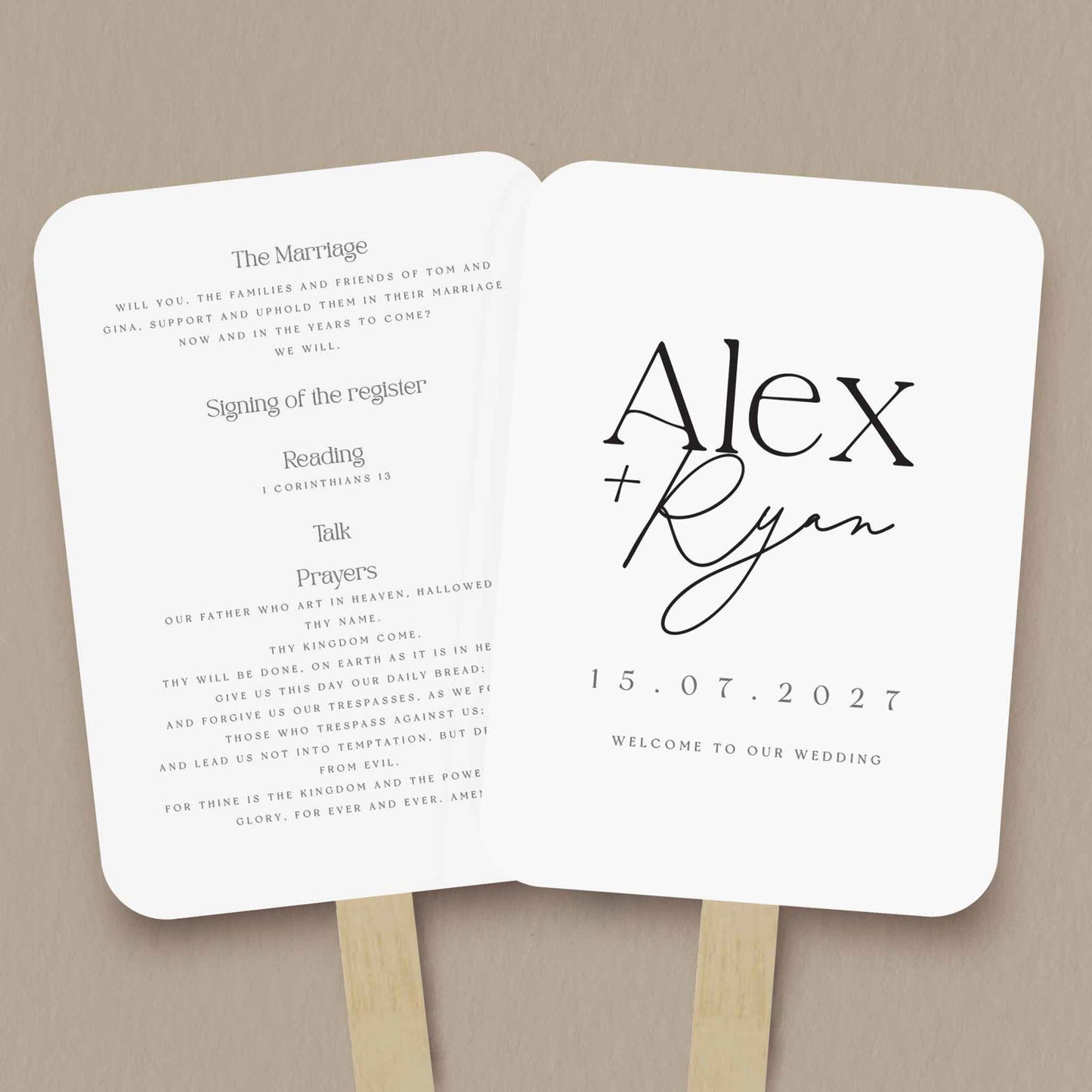 Alex Order Of Service - Ivy and Gold Wedding Stationery