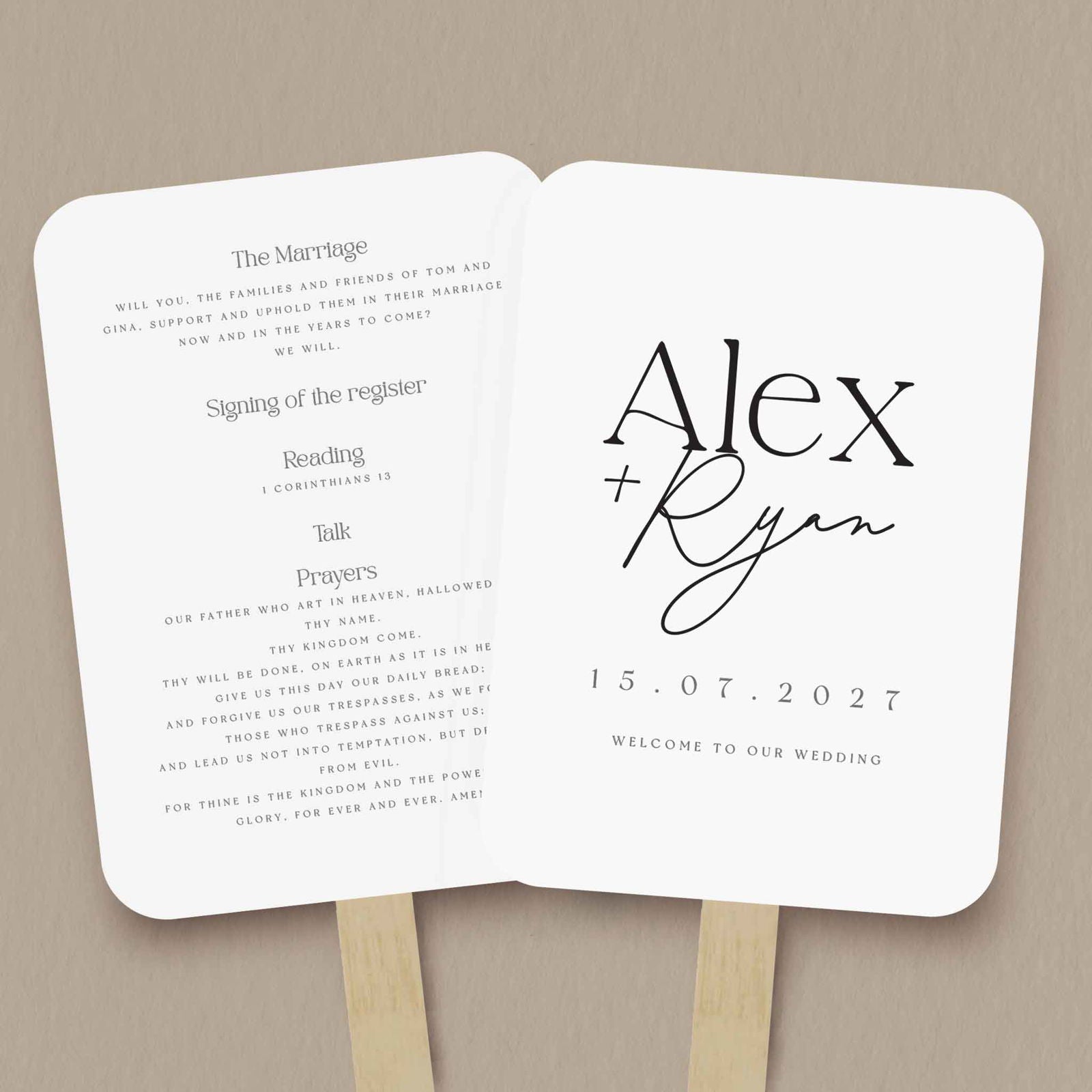 Alex Order Of Service - Ivy and Gold Wedding Stationery