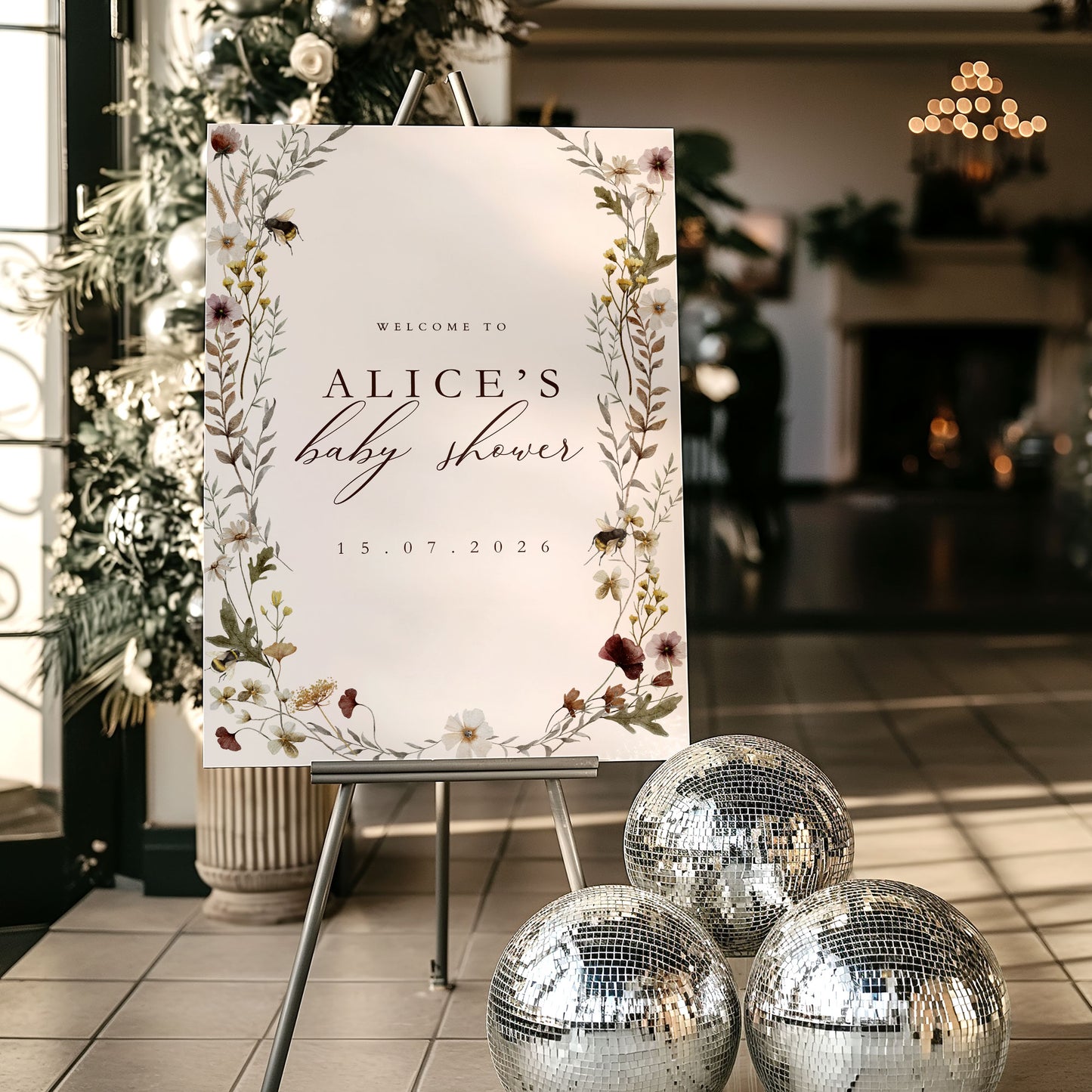 Alice English Garden Baby Shower Invitation & Digital Template Bundle