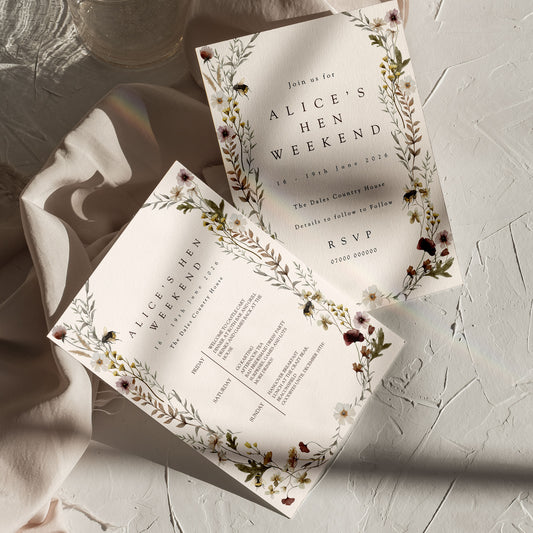 Alice English Garden Hen Itinerary Digital Template