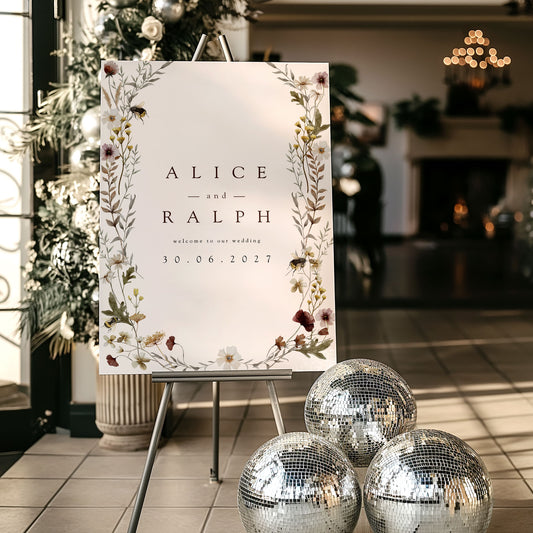 Alice Garden Wedding Welcome Sign