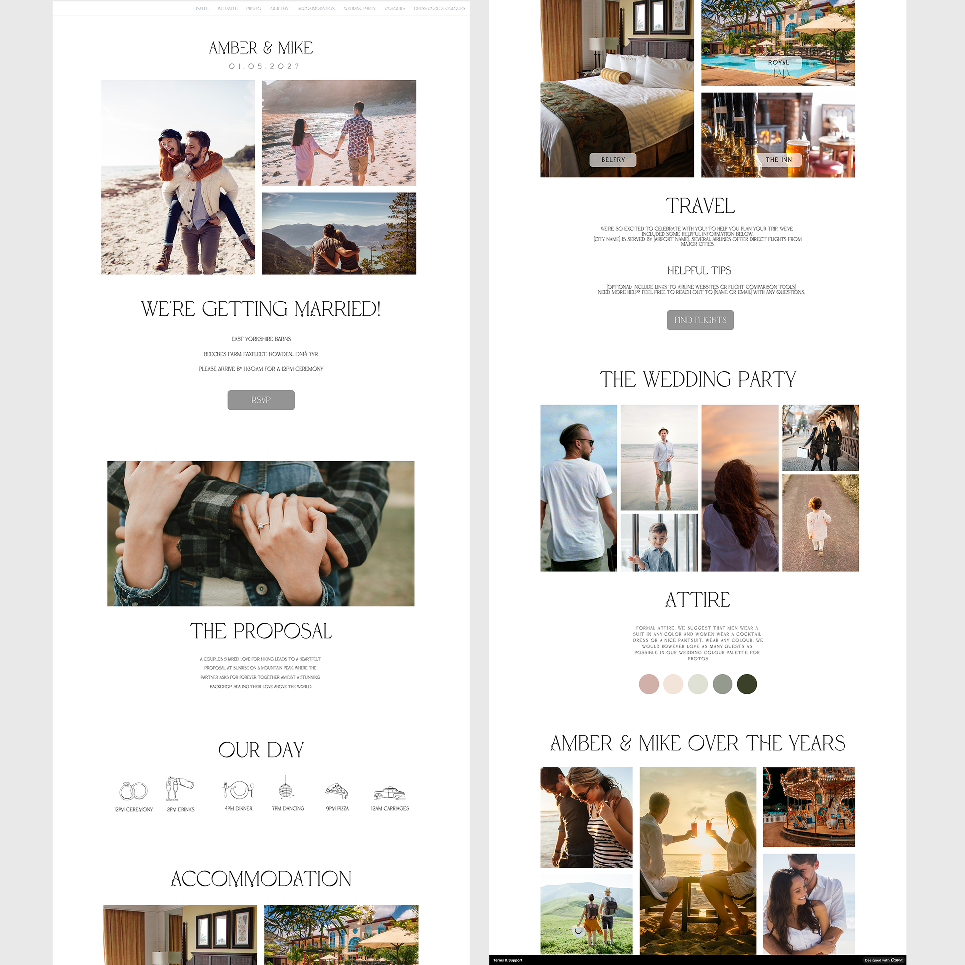 Amber Wedding Website Template - Ivy and Gold Wedding Stationery