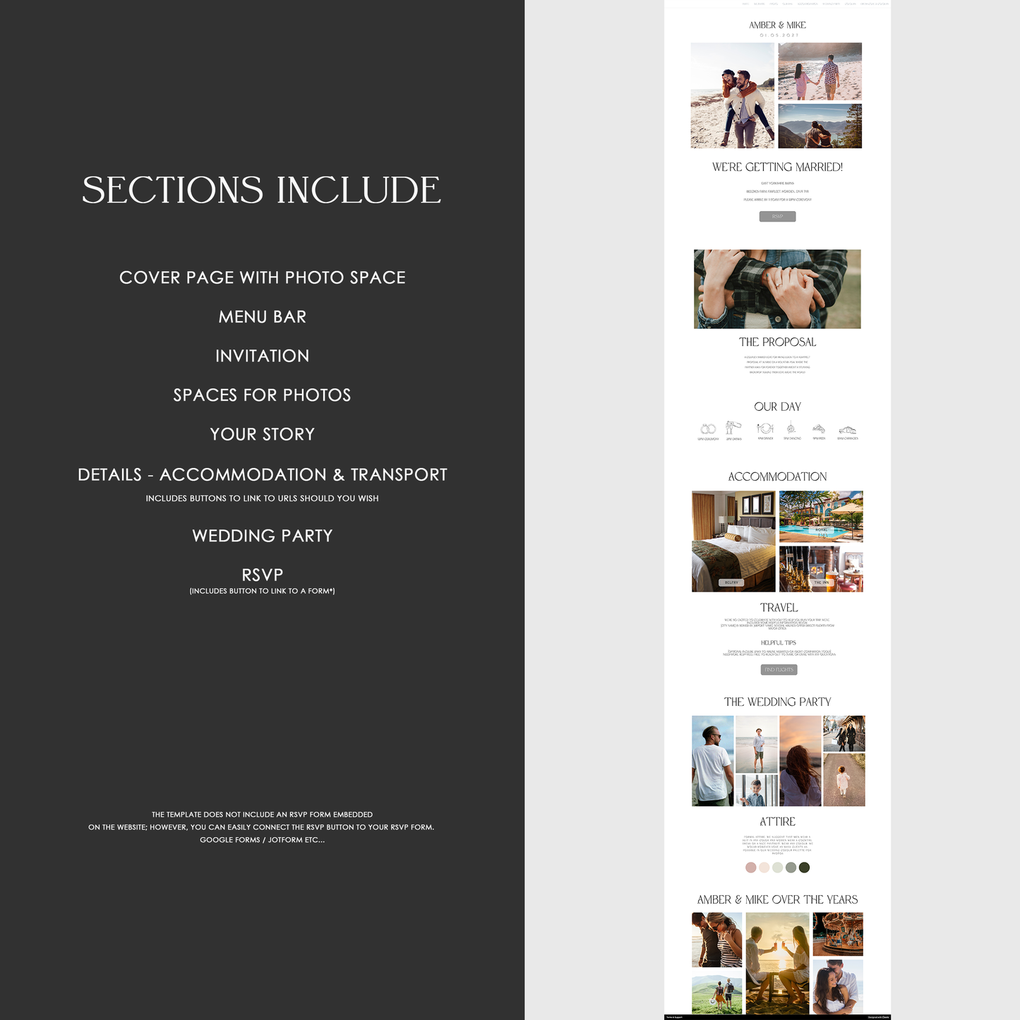 Amber Wedding Website Template - Ivy and Gold Wedding Stationery