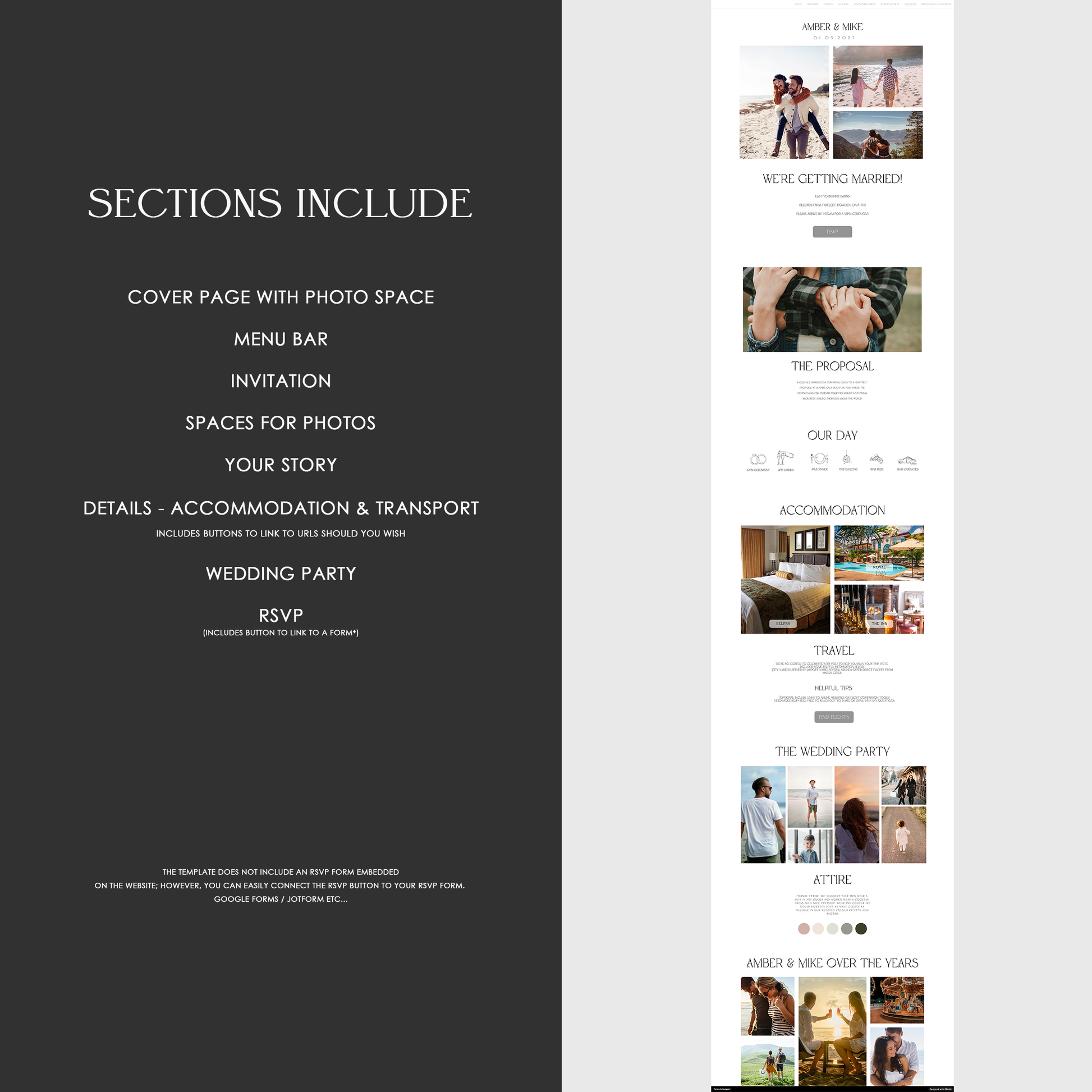 Amber Wedding Website Template - Ivy and Gold Wedding Stationery